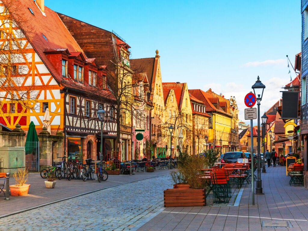 Charming town in Bavaria at sunset
