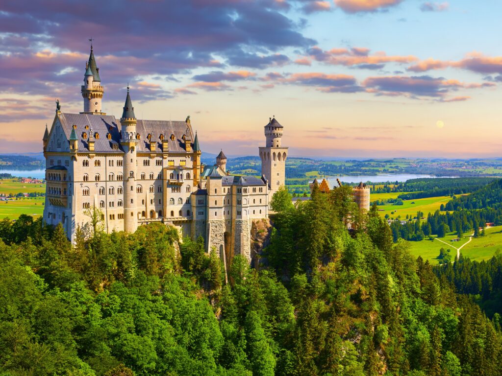 Neuschwanstein Castle in Bavaria during summer